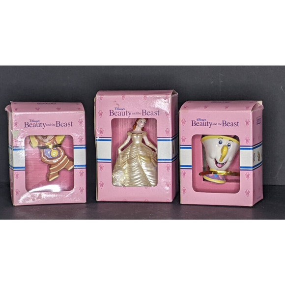 Schmid Disney Beauty & the Beast Figurines Belle Cogsworth Clock and Chip Potts - Picture 6 of 6